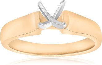 Pompeii3 14K Yellow Gold Cathedral Semi Mount Engagement Ring Setting Size Selectable