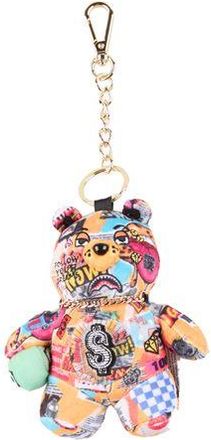 Sprayground MAGAZINE COLLAGE BEAR KEYCHAIN