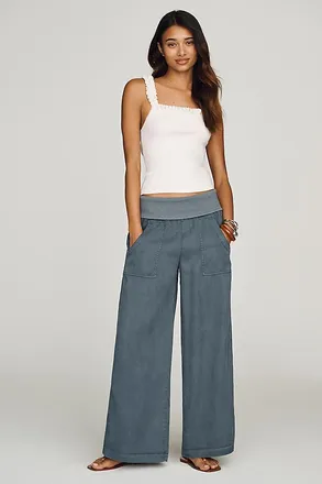 Pilcro Wide-Leg Fold-Over Pants