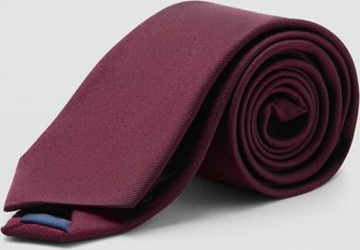 Mango Cravatta seta tinta unita bordeaux - Uomo - Taglia unica - MANGO MAN