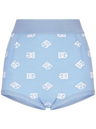 Dolce & Gabbana Shorts DNA con ricamo - Blu