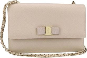 Ferragamo Pre-owned Shoulder Bags, female, Beige, Size: ONE SIZE Pre-owned Shoulder Bag