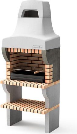 Movelar Barbacoa De Obra Prefabricada De Le&ntilde;a Y Carb&oacute;n Modelo Bailen Plus (gris, Naranja - 86,5 X 58 X 220 Cm) Ref: M00354 - Cocina De Exterior Con Chimenea P