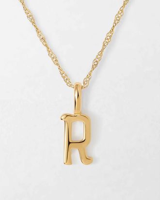 Edge of Ember Solid Gold Initial Necklace at Nordstrom, Size 17