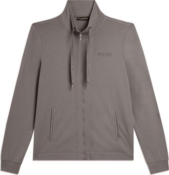 Freddy Felpa Zip e Collo Alto con logo FREDDY in strass