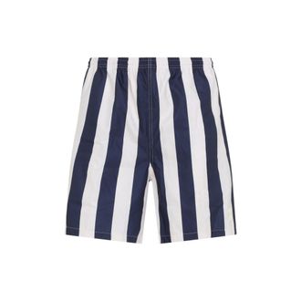 Ami White Stripes Swim Shorts