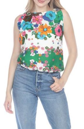 Rain + Rose Floral Print Sleeveless Top in As Is at Nordstrom Rack, Size X-Large