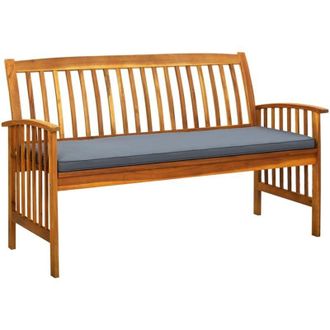 vidaXL Panchina da Giardino con Cuscino 147cm Legno Massello di Acacia - Vidaxl