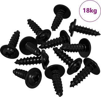 vidaXL Clavo Autorroscante 16364 Uds. Negro 3,5 X 12 Mm Hierro Vidaxl