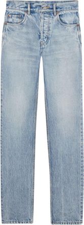 Saint Laurent Sky Blue Straight High Rise Jeans