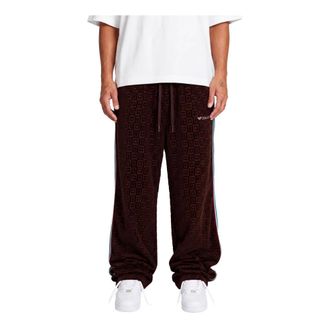 Carlo Colucci Velours Checkerboard Trackpants - Heren - Broeken - Bruin - Maat: M Velours