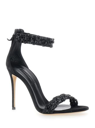Casadei Womens Sandals Julia - Godyva Black Suede Suede-Leather Suede/leather