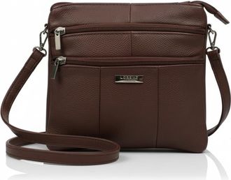 Generic Genuine Leather Crossbody Bag for Women & Men Small Travel Pouch with 4-Zip Organizer, Compact Everyday Sling Bag for Phone, Wallet & Essentials. (Dar