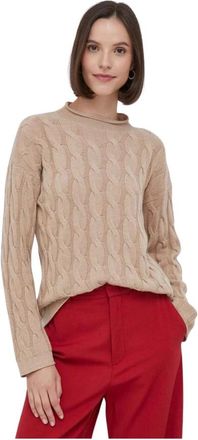 Benetton Trui met ronde hals - Dames - Ronde hals truien - Bruin - L - Wol - Truien & Vesten