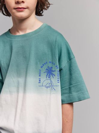 Jonen Jungen T-Shirt mit Brustprint und Farbverlauf JONEN helles blau