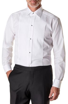 Eton Slim Fit Pleated Bib Tuxedo Shirt in White at Nordstrom, Size 15.5