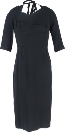 Roland Mouret Paneled Tie-Detailed Midi Dress in Black Viscose