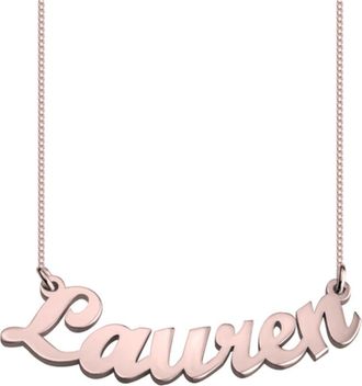 MELANIE MARiE Personalized Nameplate Pendant Necklace in Rose Gold Plated at Nordstrom