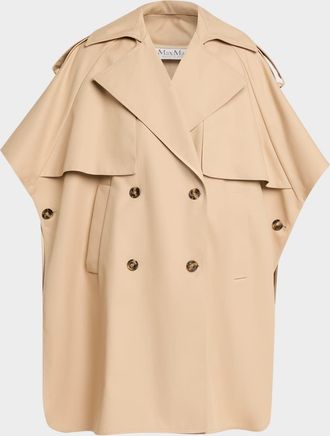 Max Mara Water-Repellent Cotton Gabardine Cloak