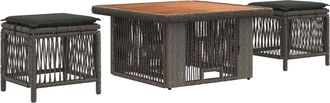 vidaXL Conjunto De Comedor De Jard&iacute;n 3 Uds. Gris Y Gris Oscuro Vidaxl