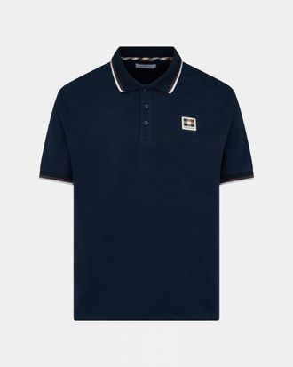 Aquascutum Mens Polo Shirt in Dark Blue Cotton - Size X-Large