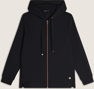 Freddy Sweatshirt FREDDY Pullover F4WSLS1, Damen, Gr. XL, schwarz, Obermaterial: 48% Viskose CV. 47% Polyester PES. 5% Elasthan EL., Sweatshirts Sweatshirt