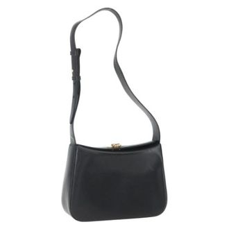 Ferragamo Pre-owned Leren Schoudertas - Dames - Pre-owned - Zwart - Maat: ONE Size Leer