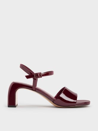 Charles & Keith Patent Ankle-Strap Heeled Sandals