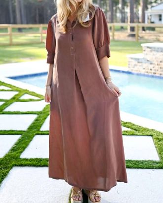 Starkx Noelle Maxi Dress In Tan