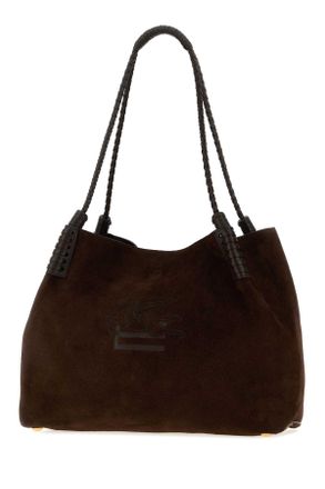 Etro Womens Sark Brown Suede Medium Libra Shopping Bag M0406 Borse A Mano