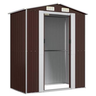 Berkfield Home Garden Shed Dark Brown 192x108x223 cm Galvanised Steel | Size: 192 x 108 x 223 cm