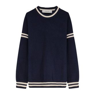 Golden Goose Round-neck Knitwear, male, Blue, Size: XL Golden Goose Sweaters