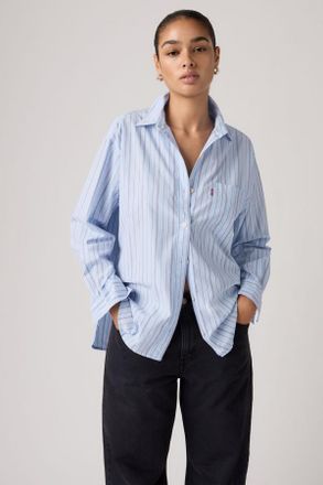 Levi's Harlie Boyfriend Shirt - Donna - 2XS - Blu / Amari Stripe Tawny Port