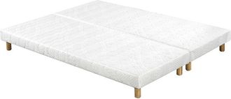 Miliboo Set De 2 Somieres Tapizados En Blanco Con Patas De Madera 90 &times; 200 Cm Jami