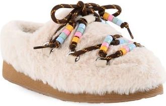 BC Footwear Majestic Crown Faux Fur Slipper in Natural at Nordstrom, Size 7.5