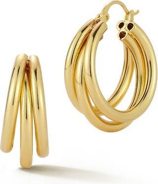 Glaze Jewelry Triple Row Hoop Earrings in Gold at Nordstrom Rack