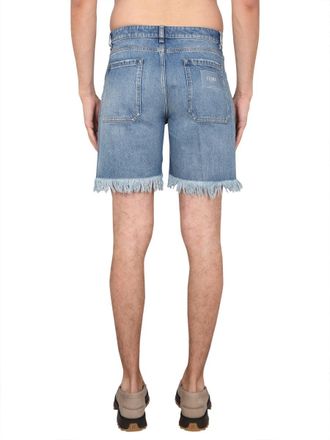 Fendi Denim Cotton Bermuda Shorts - Blue