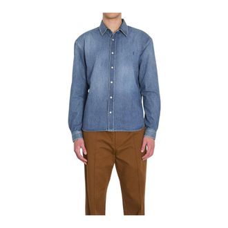 Saint Laurent Cassandre Denim Shirt - male - Saint Laurent - Denim Shirts - Blue - S - Shirts