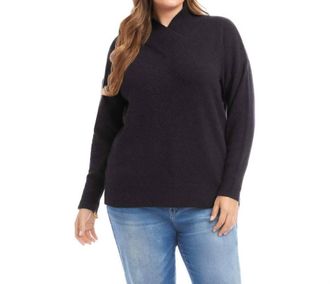 Karen Kane Shawl Collar Sweater - Plus In Black