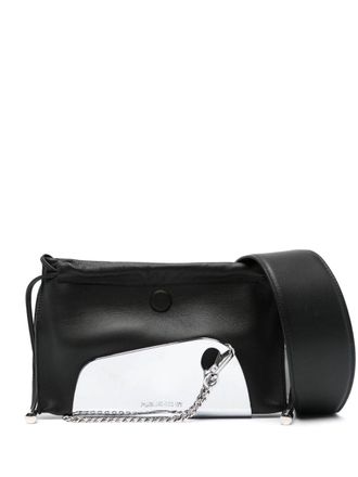 Published By Borsa a spalla con dettaglio cromato - Nero