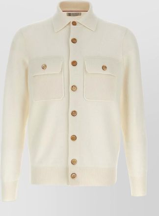 Brunello Cucinelli cashmere cardigan featuring chest pockets