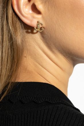 Jimmy Choo London Earrings With Logo, Womens, Gold