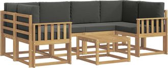 vidaXL Conjunto De Sof&aacute;s De Exterior 7 Uds. Blanco Y Antracita Vidaxl