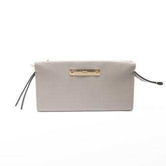 Chlo&eacute; Gray Leather Long Wallet (Bi-Fold) (Pre-Owned)