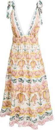 Farm Rio MARITIME MAGIC OFF-WHITE MIDI DRESS