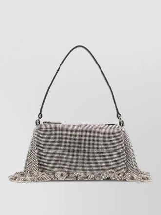 Alexander Wang leather fabric divina shoulder bag draped mesh