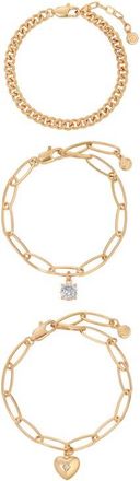 Ettika Love & Crystals Set of 3 Bracelets in Gold at Nordstrom
