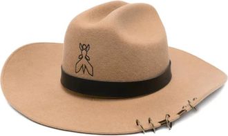 Patrizia Pepe Cappello con ricamo e decorazione ad anello - Toni neutri