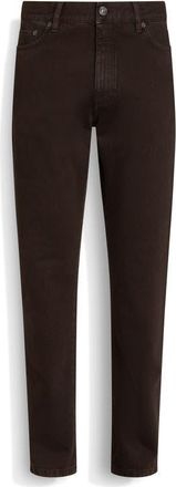 Ermenegildo Zegna City Fit Nonstretch Denim Jeans in Dark Brown at Nordstrom, Size 30