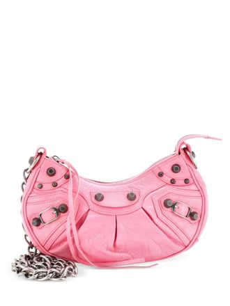 Balenciaga Le Cagole Giant Studs Chain Shoulder Bag Leather XS hobo bag - Rosa